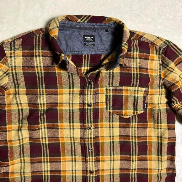 prAna Autum Snap Flannel Women's S Natural Earth Tones Cottage Midwest Grunge - Picture 2 of 8
